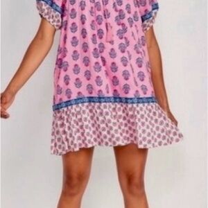 Old Navy puff-sleeve pink floral